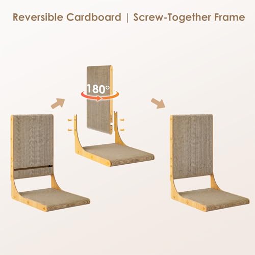 EHEYCIGA 2-Pack Cat Scratcher, 19.7 Vertical Indoor Cardboard Scratch Pad - size: Medium 2PC (19.7'' tall)