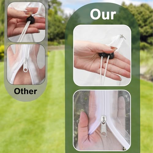 1 Pack 15x15ft Extra Large Fruit Tree Netting with Double Zipper & Double Drawstring, Heavy Duty Bird Netting for Fruit Trees, Reusable Tree Net to Protect Large Trees from Birds, Squirrels, Deer - size: 15x15ft(1Pack)