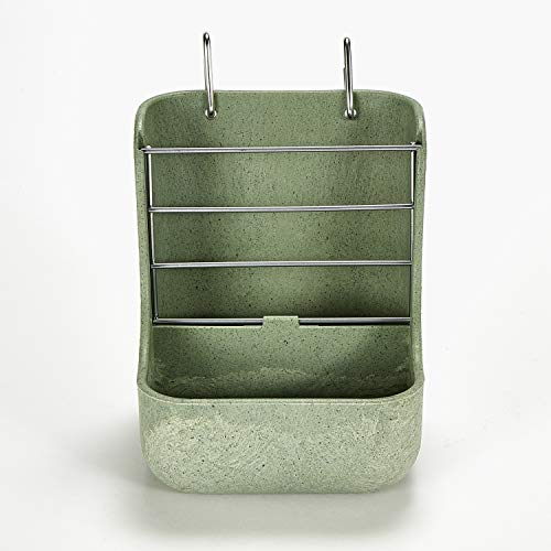 Kaytee Hay & Food Bin Feeder with Quick Locks for Pet Rabbits, Chinchillas, Guinea Pigs and Other Small Animals (Pack of 2) - size: 5.75 inches x 6 inches x 7 inches (Pack of 2)