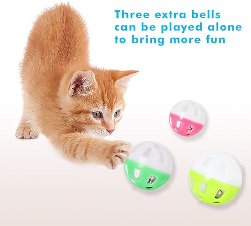 UPSKY Cat Toy Roller 3-Level Turntable Cat Toys with Six Colorful Balls - color: A-Blue