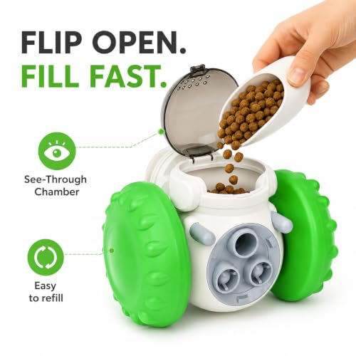 Interactive Dog Treat Dispenser for Slow Feeder (Green) - color: green