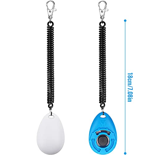 Diyife Dog Clicker for Training, 2 Pack Dog Training Clicker - color: Blue and White