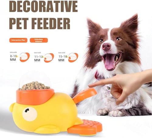 Small Cat Toy Dog Interactive Treat Dispenser Toy, Food Puzzle Slow Feeder for Small and Medium Dogs (Yellow)