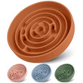 Coomazy Slow Feeder Dog Bowls, Silicone Dog Bowl with Suction Cups - color: Orange, size: L