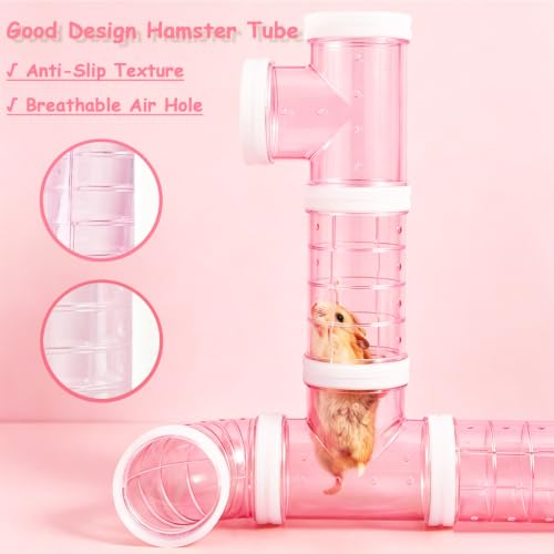 2 Hamster Tubes Kits, DIY Hamster Tunnel Adventure External Pipe - color: Pink