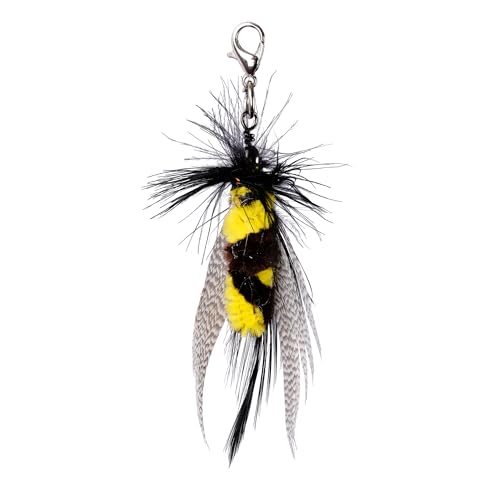 JXFUKAL Cat Feather Toy Refills, 3Pcs Simulation Mini Insects Cat Lures Wand Attachment Replacement for Kitty Kitten Indoor Accessories - color: 3PCS REFILLS
