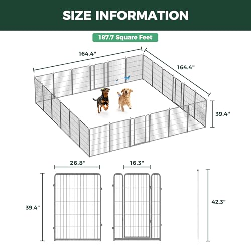 FXW Aster Dog Playpen Designed for Yard, 40" H, 24 Panels - size: 40"H & 24 Panels