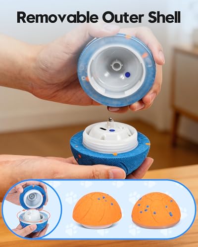 Smart Interactive Dog Balls, Automatic Moving Ball for Medium Dogs, ETPU New Material, Motion Activated Rolling & Rotating Bouncy Toy for Dog Enrichment & Stimulation（Deep Blue） - color: Deep Blue
