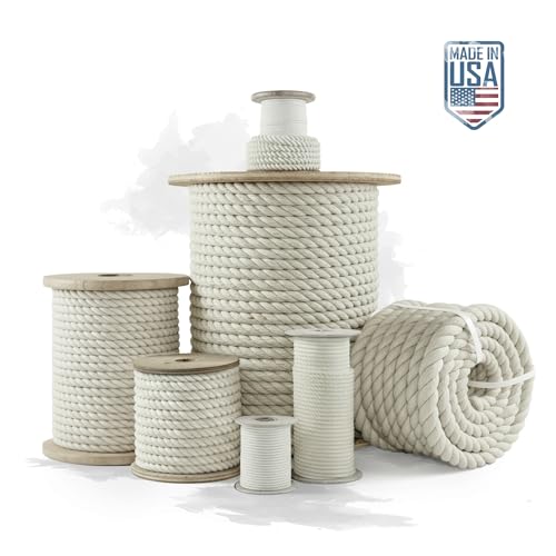 Pelican Rope 100% Cotton Twisted Rope, Natural Macrame Cord for Crafts, Pet Toys, Safe for Animals, DIY, Gardening,Indoor/Outdoor, Soft, Durable, Low-Stretch, 1" x 300 ft - style: 1in x 300 ft