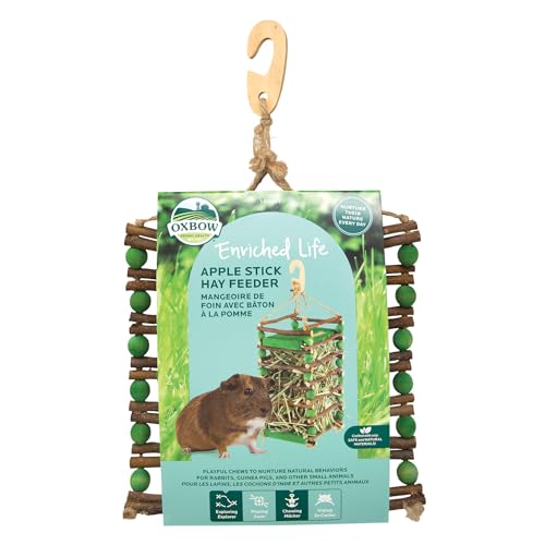Oxbow Apple Stick Rabbit Hay Feeder, Guinea Pig Hay Holder, Chewable