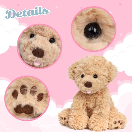 Hopearl Adorable Puppy Plush Toy Floppy Ultra Soft Dog Cute Stuffed Animal Golden Retriever Holiday Birthday Gift for for Boys Girls Kids Toddlers, Brown, 9'' - style: Puppy
