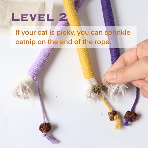 Kitten Teething Toys for Indoor Cats, Catnip Cat Chew Rope 3 Pack - size: Small 3 Pack
