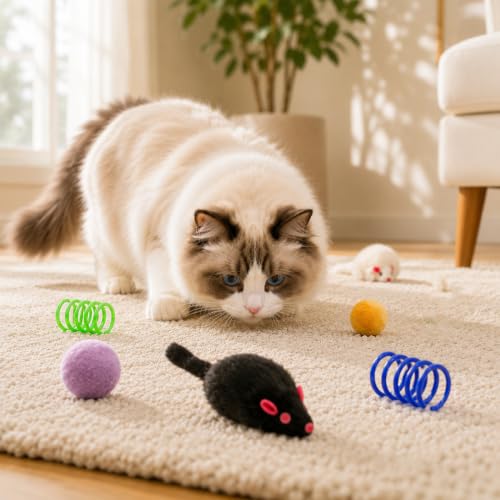 Cat Toys for Indoor Cats, 46 Pack Interactive Cat Toy Set for Kitten - size: 46 Packs