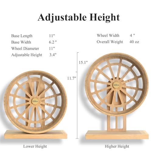 11" Large Silent Wooden Hamster Wheel - Bamboo Exercise Wheel - size: L