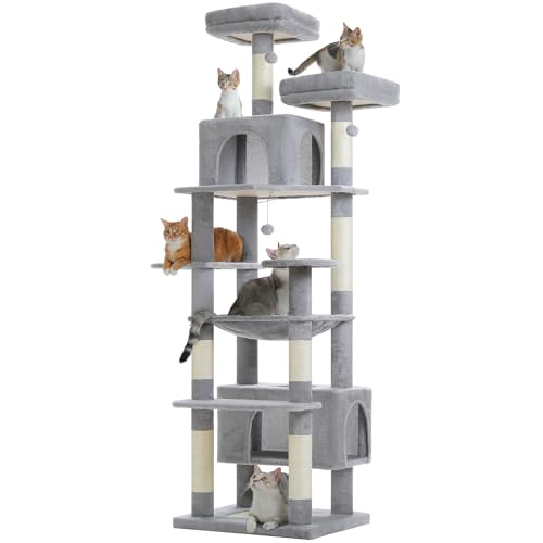 PAWZ Road XXL 81" Cat Tree Large Cats with Big Condos,Perches Sisal Posts - color: Gray, size: 81"