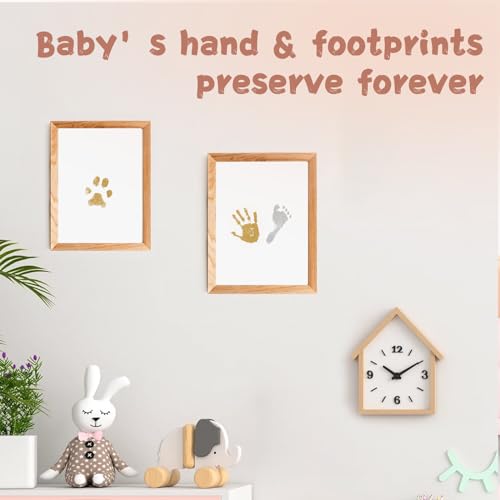 Inkless Baby Hand and Footprint Kit,Clean-Touch Ink Pads - color: Gold and Silver, size: 4-Pack, Large