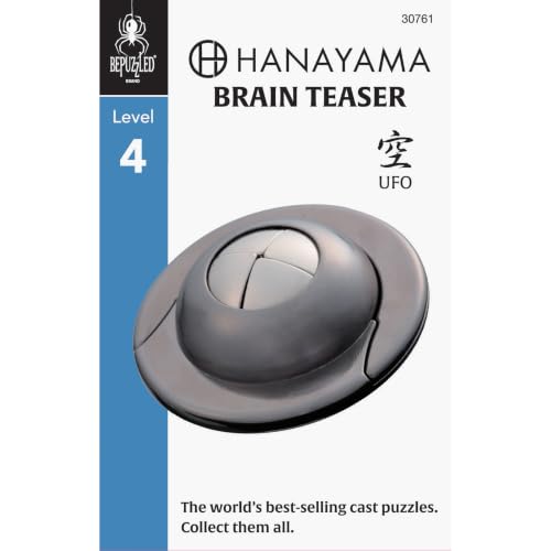 BePuzzled | UFO Hanayama Metal Brainteaser Puzzle Mensa Rated Level 6, for Ages 12 and Up