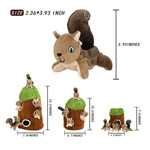 Interactive Squeaky Dog Toys Squirrel Dog Toy, Stuffing Woodland Friends Burrow, Squeaky Plush Dog Toys for Small Medium Large Dogs Small Size (Large) - size: Burrow - Large, style: Squirrel