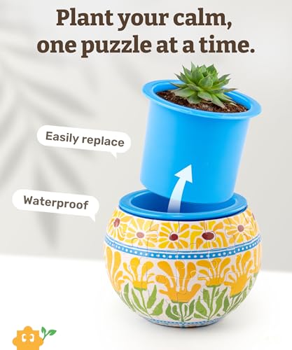 PieceRelax Unique 3D Puzzle Planter - 80 Plastic Pieces [K1126] - color: Summer Blossoms