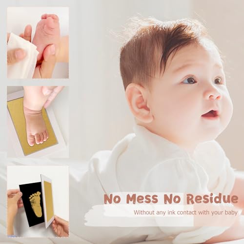 Inkless Baby Hand and Footprint Kit,Clean-Touch Ink Pads - color: Gold and Silver, size: 4-Pack, Large