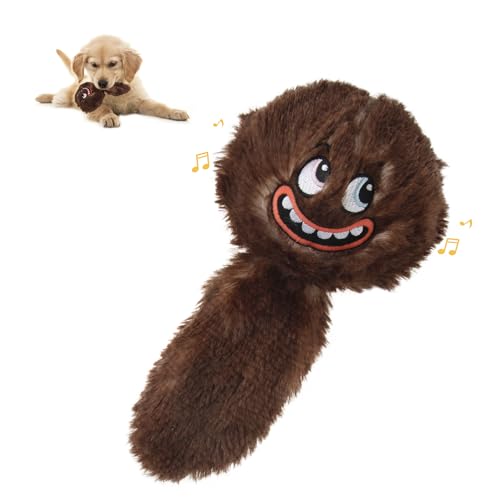 PETGEEK Vibrating Squeaky Dog Ball, USB Rechargeable 350mAh Toy, Brown - color: Brown-350mAh
