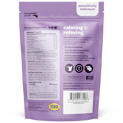 Calming Chews for Dogs | Herbal Dog Calming Chews for Anxiety from Normal and Occasional Stressors Including Separation Storms Grooming & Travel | NASC Certified & Made in The USA | 90 Count - size: 90 Count