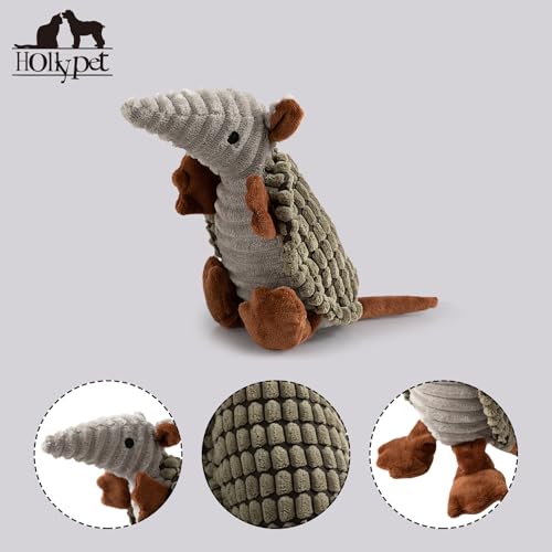 Hollypet Armadillo Squeaky Puppy Dog Toys for Small Medium Dogs, 8" - color: Olive Drab, size: 8 IN