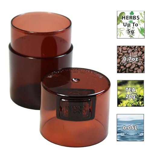 Vitavac 5g to 20g Airtight Vacuum Seal Portable Container, Mocha Tint - color: Mocha
