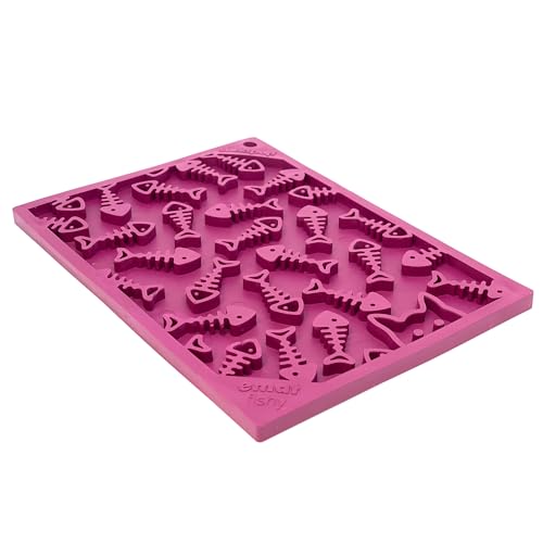 SodaPup Fun Enrichment Feeder, Rubber, Dog, Slow Feeder, 5" x 7" - color: eMat Fishy Plum