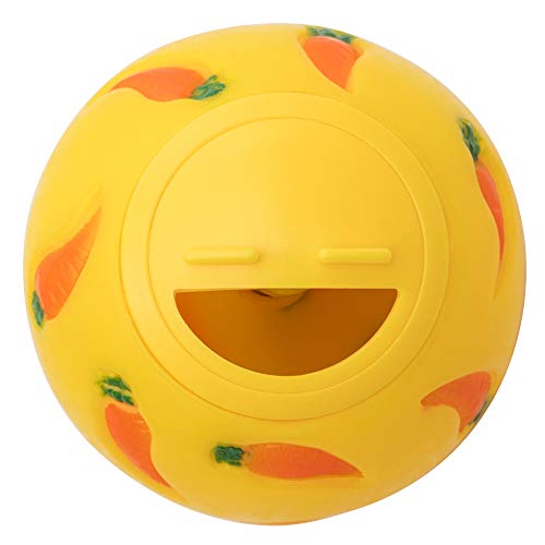 Niteangel Small Animal Treat Ball: Adjustable Treat Dispenser - color: Yellow