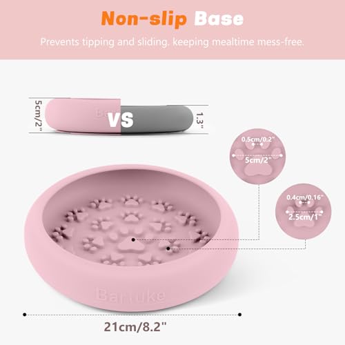Silicone Dog Lick Bowl, Slow Feeder Dog Bowls with Strong Suction, Pink - color: Pink