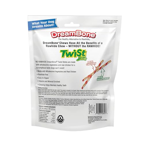 DreamBone Twist Sticks Rawhide-Free Dog Treat, Real Protein, 50 Ct (3 Pack) - size: 9.7 Ounce (Pack of 3)