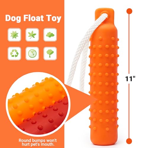 Dog Water Toys, 2 Pack Floating Bumper Fetch Toy Dummy - color: purple and orange