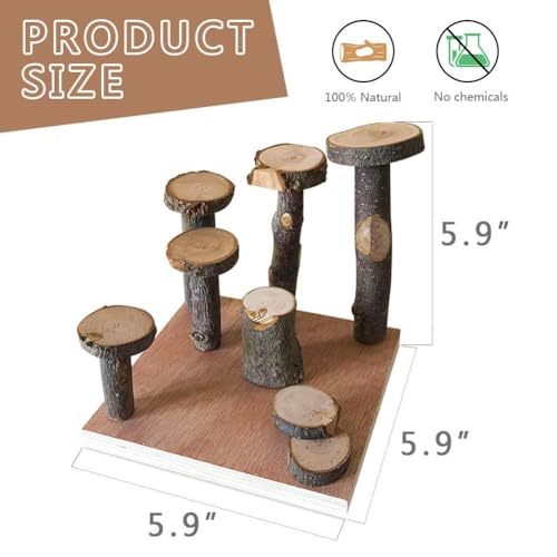 Wooden Hamster Platform Climb Toy Cage Accessories for Gerbil Dwarf Hamster - size: Medium