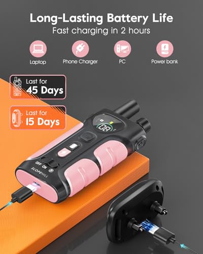 SLOPEHILL Dog Shock Collar,4200FT Dog Training Collar with Remote,Pink - color: Pink