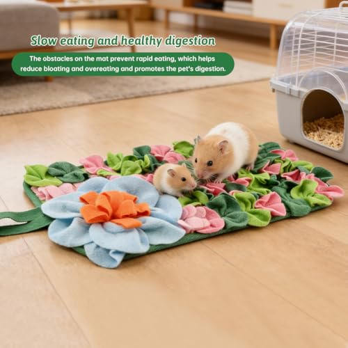 Rabbit Foraging Mat Bunny Foraging Mat, Hedgehogs Accessories Pet Feeding Pad, Interactive Feeding Pad for Guinea Pig, Hamster, Chinchilla Small Animals ﻿