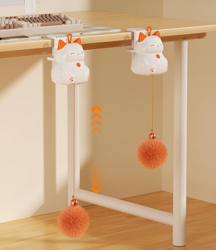 Interactive Hanging Cat Toy for Indoor Cats, Smart Cat Teaser with Flying Butterfly and Bell Ball- Relieve Cat Anxiety, Obesity Hook/Suction/Clip Install- Type-C Charger