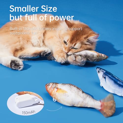 2 Pack Floppy Fish Cat Toys with Catnip, Rechargeable Flopping Fish Toy - color: 2pcs fish toy