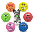 Latex Dog Chewing Squeaky Ball Toys Face Fetch Play Toy for Puppy Small Medium Pets Dog Toys (6 PCS) - color: 6 PCS
