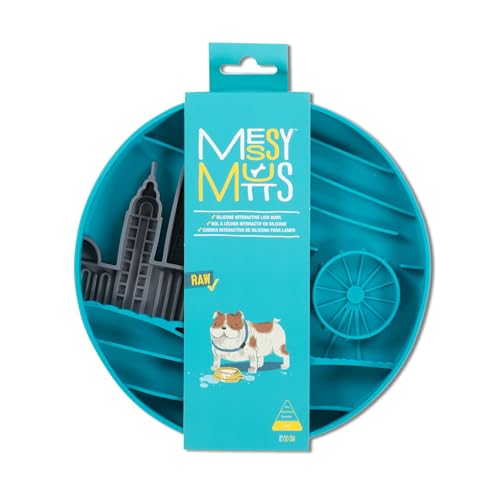Messy Mutts Round Slow Feeder, 8 Inch, 2 Cup, Blue - color: City Blue, size: 1 Cup