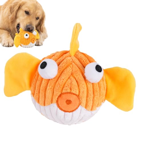 Dog Toys for Small Dogs, Squeak Plush Dog Toy with Crinkle Fins for Medium Breeds, Tough Stuffed Animal Puppy Chew Toys for Teething, Interactive Pet Supplies to Keep Them Busy - color: Fish
