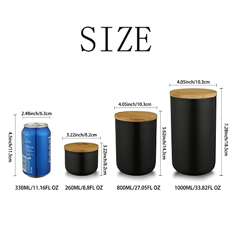 YYW Ceramic Food Storage Jar Canister with Airtight Wooden Lid, Modern Design Food Canisters Loose Tea Coffee Sugar Spice Nuts Snacks Seasonings Storage Jar Caddy (White 6.76oz/200ml) - color: White 7.03 oz/200 ml