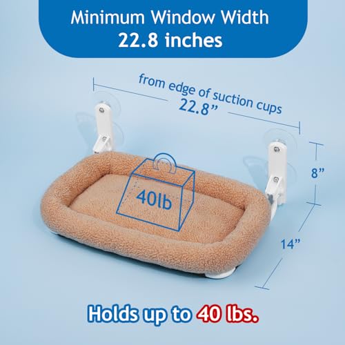 Zakkart Foldable Cat Hammock for Window (Brown Bolster Bed, Medium) - color: Brown Bolster Bed, size: Medium