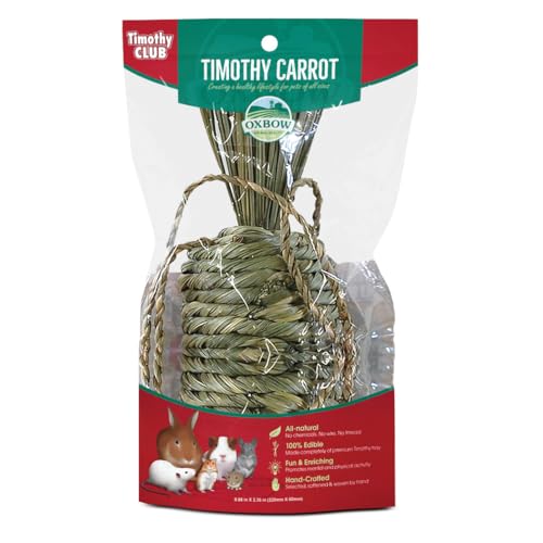 Oxbow Timothy Hay Carrot, Rabbit & Guinea Pig Toys, Bunny Enrichment Toys - size: 1 Count (Pack of 1)