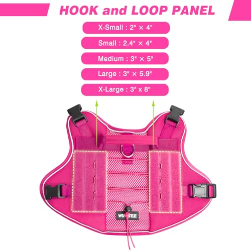 WINSEE Service Dog in Training Mesh Harness with 10 Removale Pet Patches - color: Pink, size: Medium