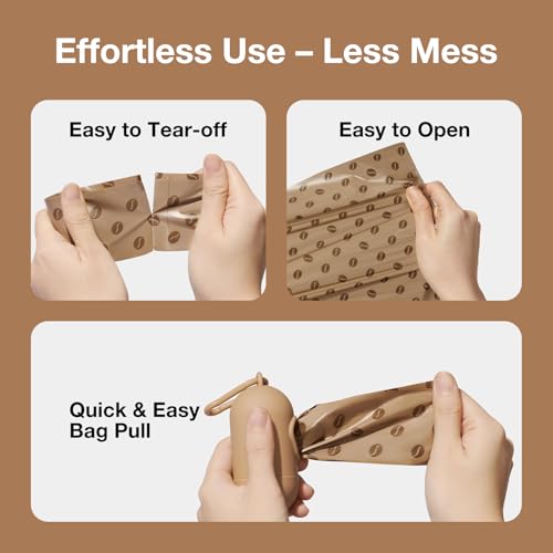 VETRESKA Dog Poop Bags Dispenser with Coffee Scented Waste Bags, 105 Counts - color: coffee, size: 1 Count (Pack of 105)