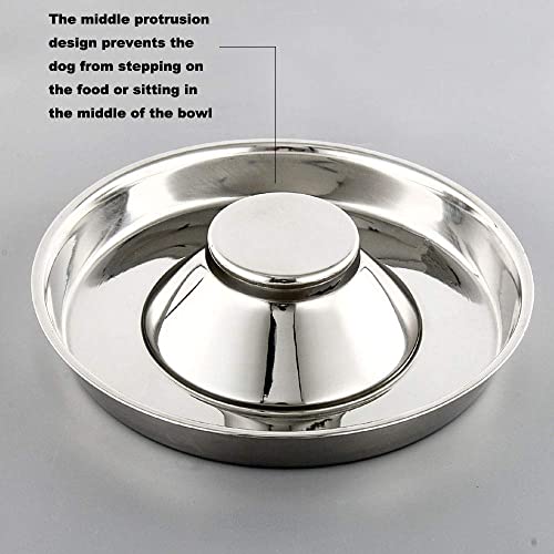 YUDANSI Stainless Steel Puppy Weaning Bowls,Cat Bowls for Food Water,Multiple Puppies Feeder Whelping Dishes,Litter Feeding Station Pans for Small Dogs Cats Eating at Same Time-Small Medium Large Size - size: 10.2in-1pcs