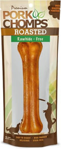 Pork Chomps Roasted Pressed Pork Skin Dog Chew, 7-inch Bone, 1 Count (Pack of 5) - size: 1 Count (Pack of 5)