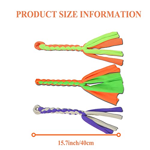 ASOCEA 3 Pack Dog Rope Toys Flirt Pole Replacement for Small Medium Dogs - color: Green+Yellow