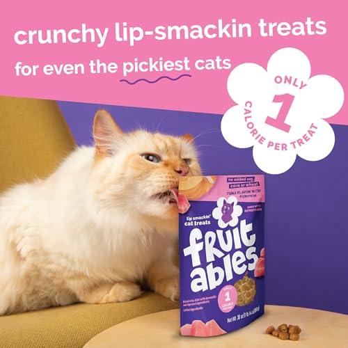 Fruitables Crunchy Cat Treats, Healthy Cat Treats, Tuna & Pumpkin, 2.5oz - size: 2.5 Ounce (Pack of 1), style: Tuna & Pumpkin